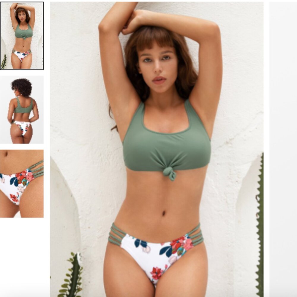 Cupshe Hailee Knotted Front and Strappy Bikini